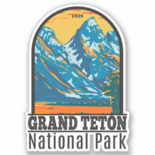 Grand Teton National Park Wyoming Vintage Sticker
