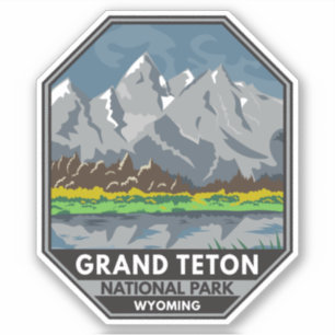 Grand Teton National Park Wyoming Vintage Sticker