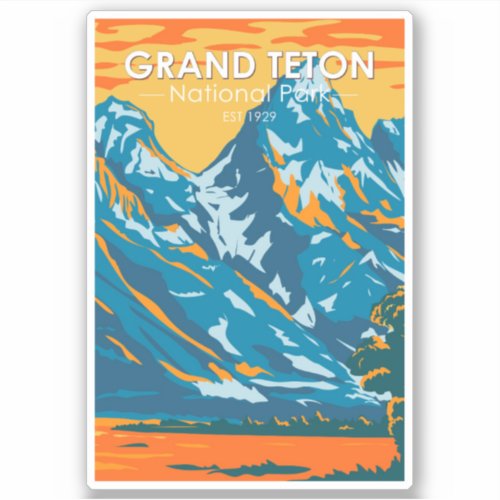 Grand Teton National Park Wyoming Vintage Sticker