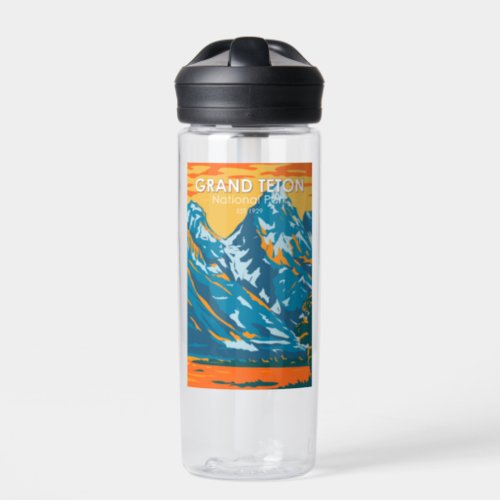 Grand Teton National Park Wyoming Vintage Water Bottle