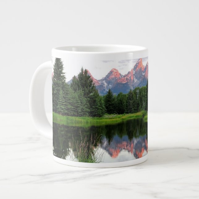 Grand Teton Reflections Over the Beaver Pond Giant Coffee Mug (Front Left)