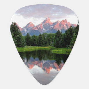 Grand Teton Reflections Over the Beaver Pond Guitar Pick
