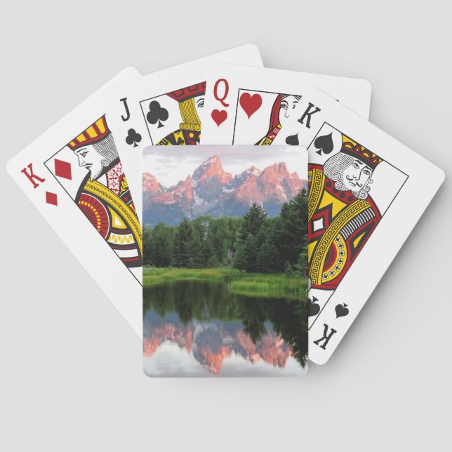 Grand Teton Reflections Over the Beaver Pond Poker Cards (Back)