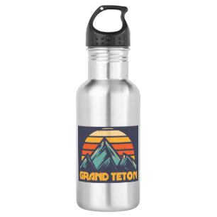 Grand Teton Retro Turquoise Stainless Steel Water Bottle