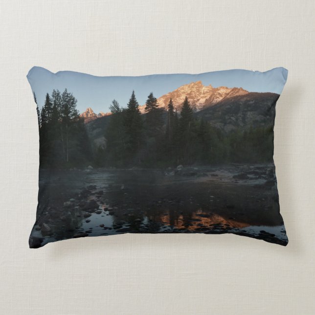 Grand Teton Sunrise at Cottonwood Creek Accent Pillow (Front)
