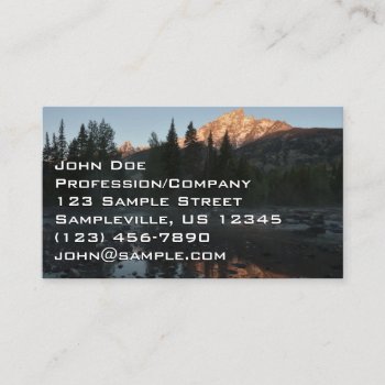 Grand Teton Sunrise At Cottonwood Creek Business Card by mlewallpapers at Zazzle