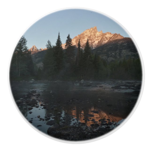 Grand Teton Sunrise at Cottonwood Creek Ceramic Knob (Front)