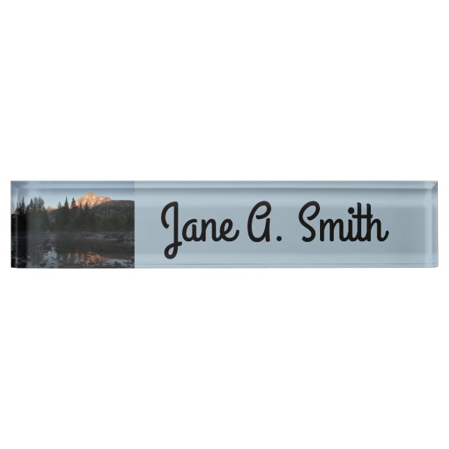 Grand Teton Sunrise at Cottonwood Creek Desk Name Plate (Front)