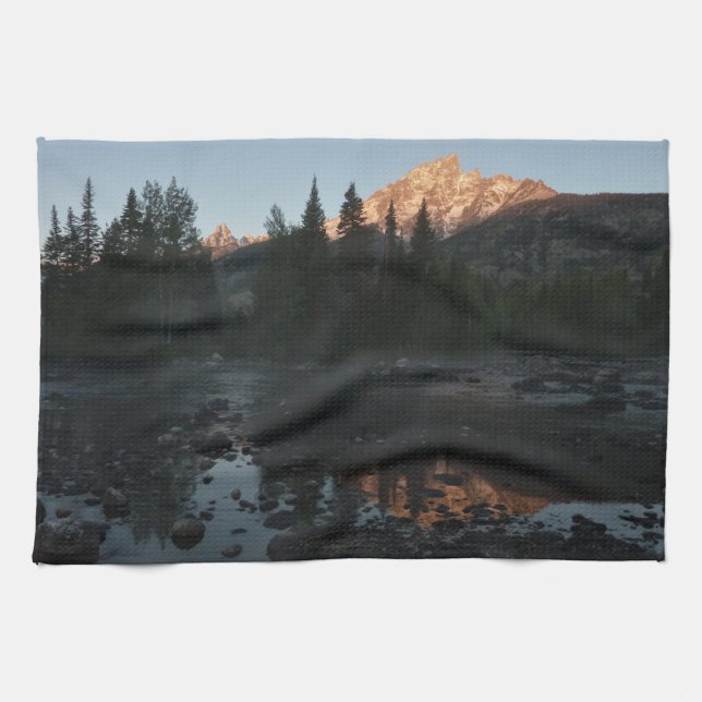 Grand Teton Sunrise at Cottonwood Creek Kitchen Towel (Horizontal)