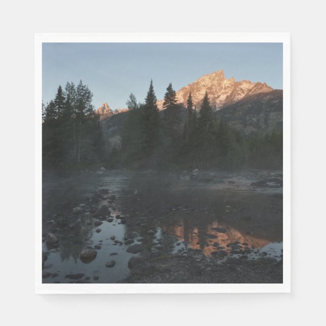 Grand Teton Sunrise at Cottonwood Creek Napkins (Front)