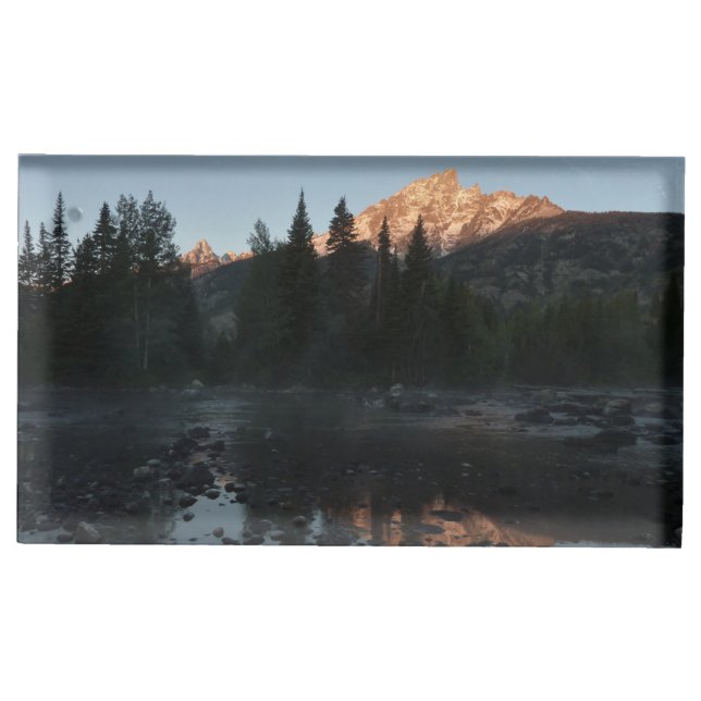 Grand Teton Sunrise at Cottonwood Creek Place Card Holder (Front)