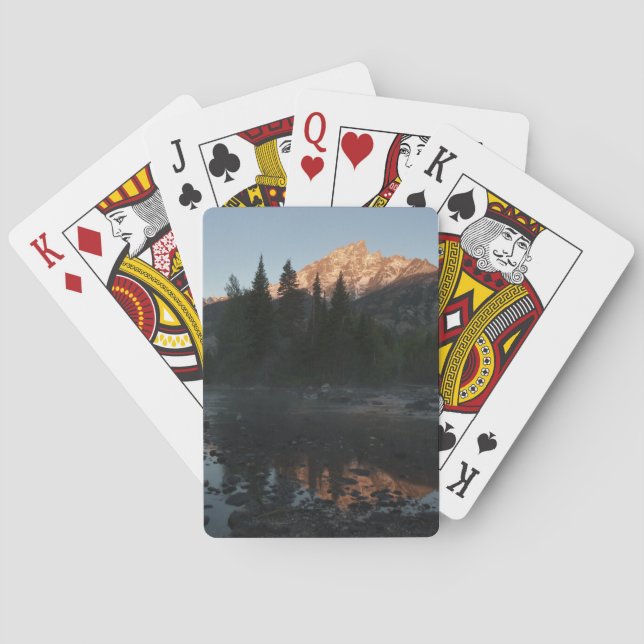 Grand Teton Sunrise at Cottonwood Creek Poker Cards (Back)