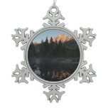 Grand Teton Sunrise at Cottonwood Creek Snowflake Pewter Christmas Ornament