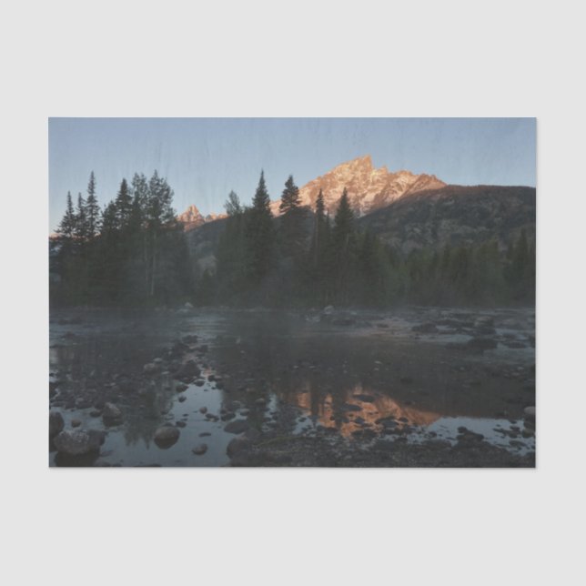 Grand Teton Sunrise at Cottonwood Creek Tissue Paper (Front)