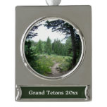 Grand Teton Trail Silver Plated Banner Ornament