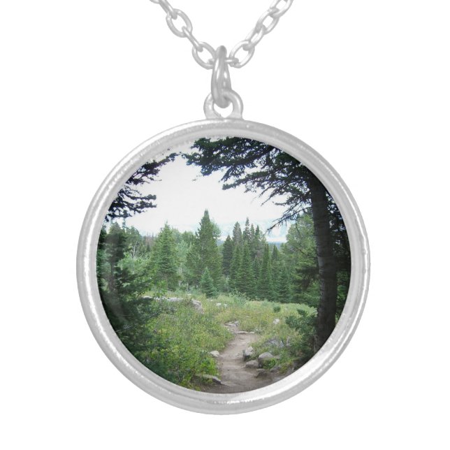 Grand Teton Trail Silver Plated Necklace (Front)