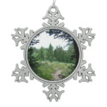 Grand Teton Trail Snowflake Pewter Christmas Ornament