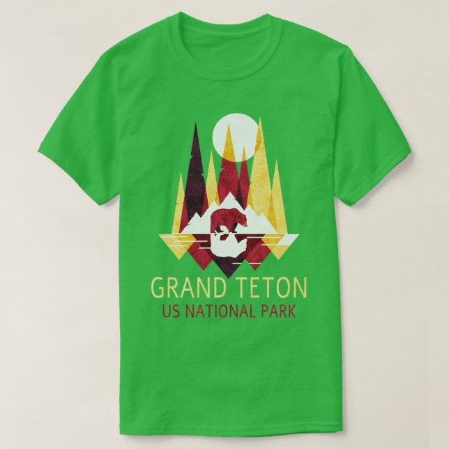 Grand Teton Us National Park Backpacking Camping H T-Shirt (Design Front)