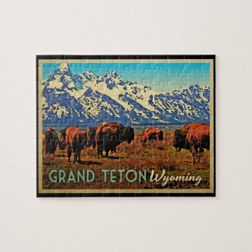 Grand Teton Wyoming Buffalo Jigsaw Puzzle