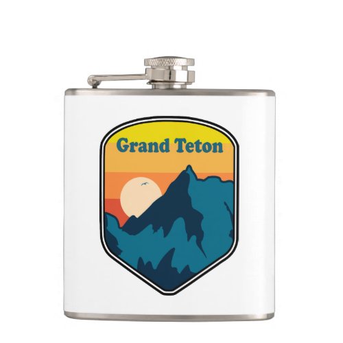 Grand Teton Wyoming Sunrise Flask