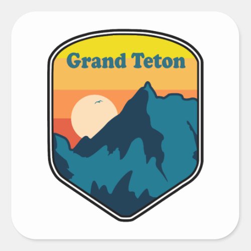 Grand Teton Wyoming Sunrise Square Sticker