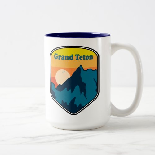 Grand Teton Wyoming Sunrise Two_Tone Coffee Mug