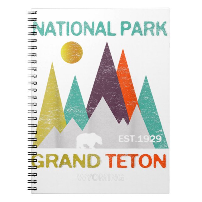 Grand Teton Wyoming US National Park Camping Hikin Notebook (Front)