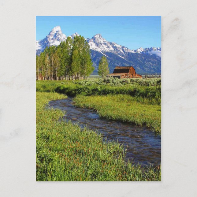 Grand Tetons Barn, Wyoming Postcard (Front)