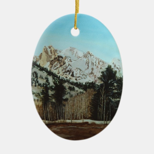 GRAND TETONS CERAMIC ORNAMENT (Front)