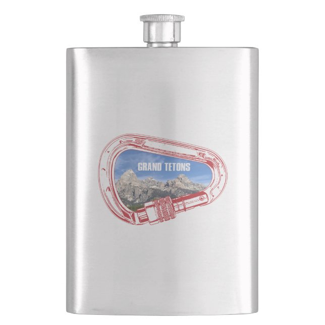 Grand Tetons Climbing Carabiner Flask (Front)