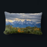 Grand Tetons Lumbar Pillow<br><div class="desc">This photo features a summer sunset in Wyoming with the Grand Tetons in the background.</div>