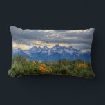 Grand Tetons Lumbar Pillow<br><div class="desc">This photo features a summer sunset in Wyoming with the Grand Tetons in the background.</div>