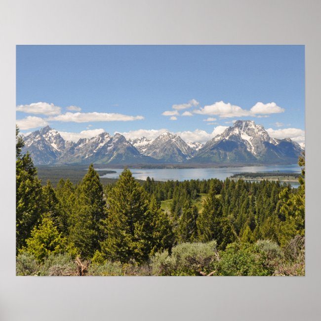 Grand Tetons Mountains Scenic View Poster