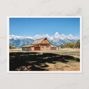 Grand Tetons National Park Mountain Barn Photo Postcard