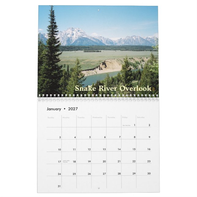 Grand Tetons of Yellowstone 2015 Calendar (Jan 2027)