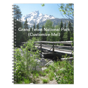Grand Tetons Spring Snow and Wood Bridge Notebook