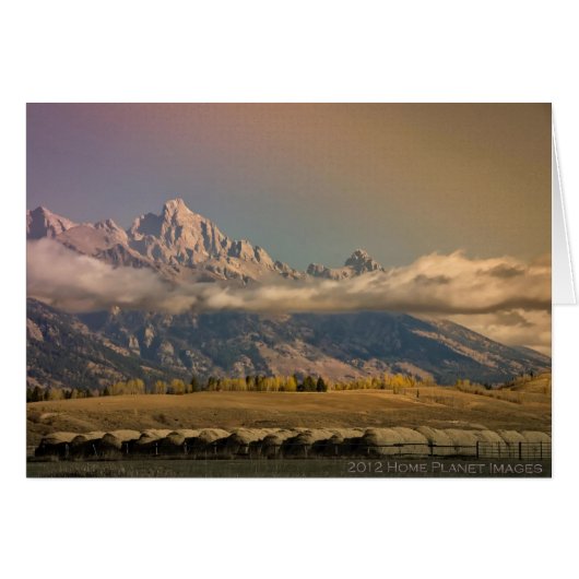 Grand Tetons with misty cloud Cards (Front Horizontal)
