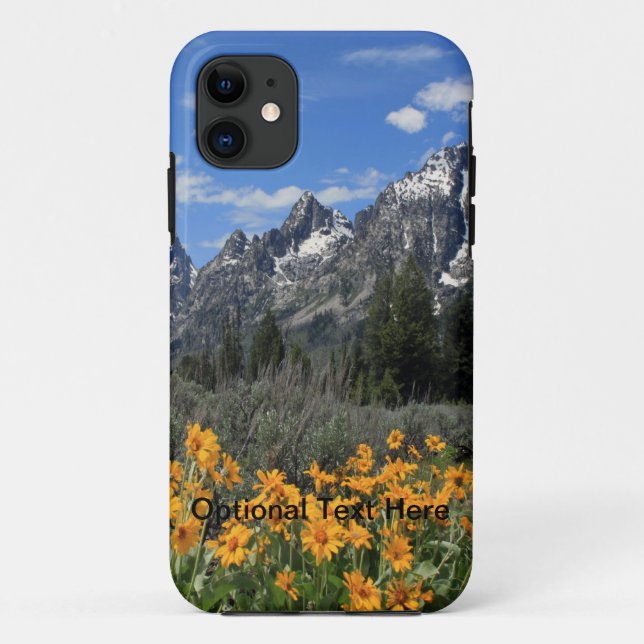 Grand Tetons with Yellow Flowers Case-Mate iPhone Case (Back)