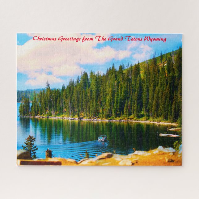 Grand Tetons Wyoming . Christmas Greetings Jigsaw Puzzle (Horizontal)