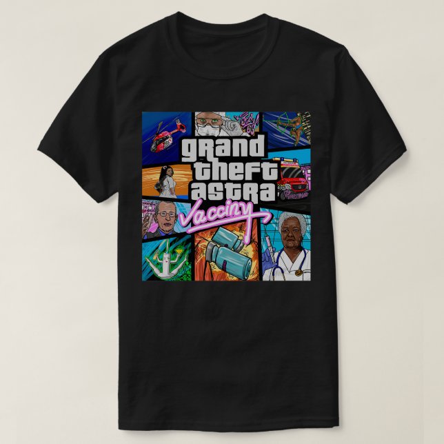 grand theft astra vacciny T-Shirt (Design Front)