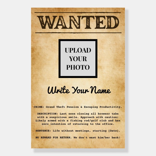 Grand Theft Pension Funny Sarcastic Accountant Foam Board (Front)