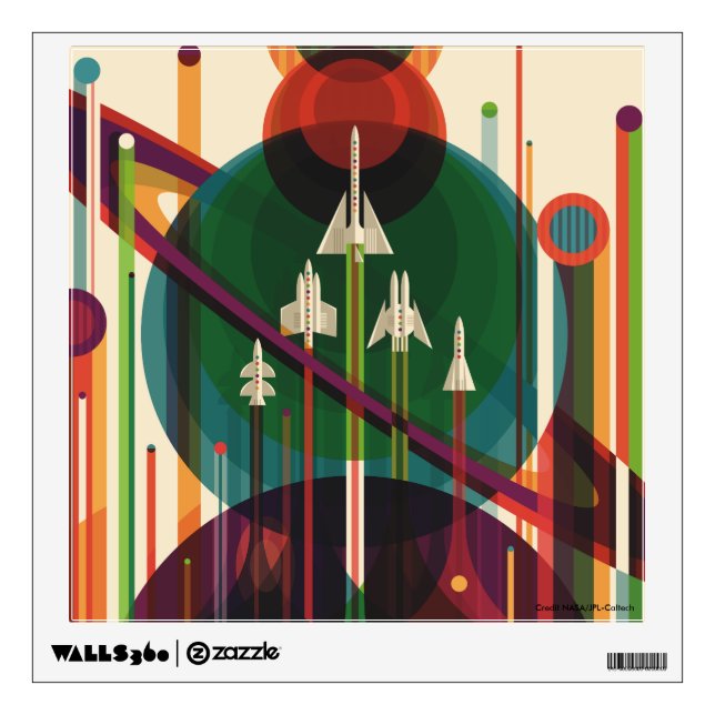 Grand Tour - Retro NASA Travel Poster Wall Decal (Front)