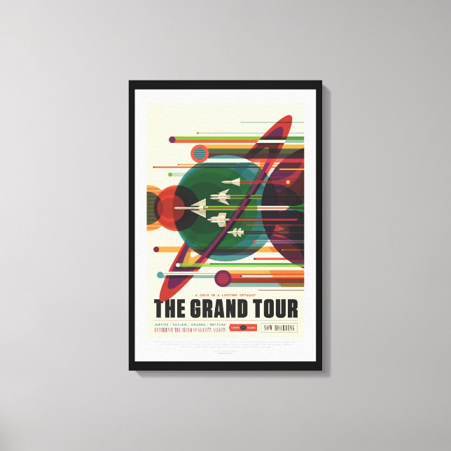 Grand Tour Retro NASA Travel Poster Wrapped Canvas Print (Front)