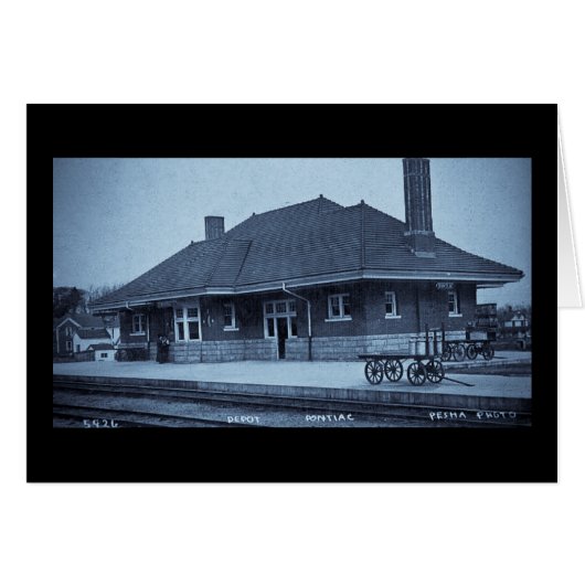 Grand Trunk Depot Pontiac Michigan (Cyan) (Front Horizontal)