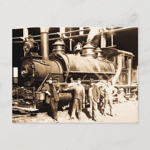 Grand Trunk Railroad Shop  Crew  _ Vintage Postcard