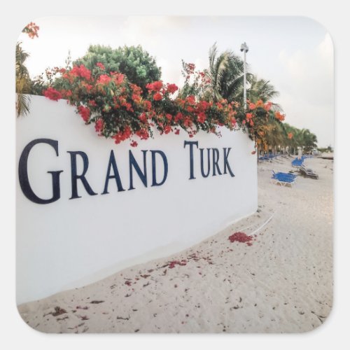 Grand Turk Beach Scene Square Sticker