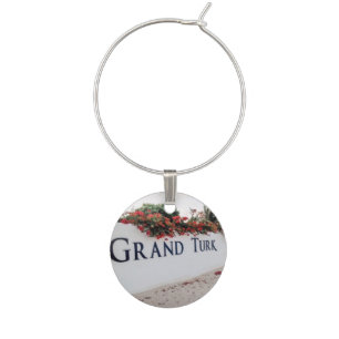 Grand Turk Beach Scene Wine Charm