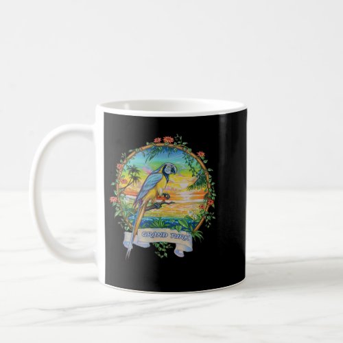 Grand Turk Turks  Caicos Vintage Tropical Parrot Coffee Mug