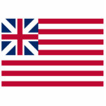 Grand Union, 1st USA Flag of Colonies Cutout<br><div class="desc">The "Grand Union Flag" is considered to be the first national flag of the United States of America. Like the current U.S. flag,  the Grand Union Flag has 13 alternating red and white stripes,  representative of the Thirteen Colonies.</div>