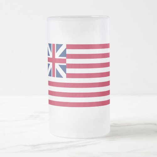 Grand Union 1st USA Flag of Colonies Frosted Glass Beer Mug